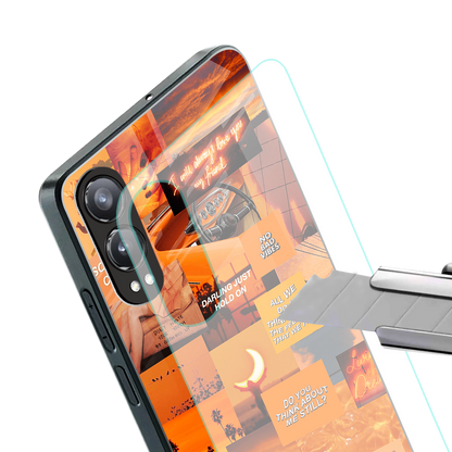 orange aesthetic back phone cover | glass case for oneplus nord ce 4 lite