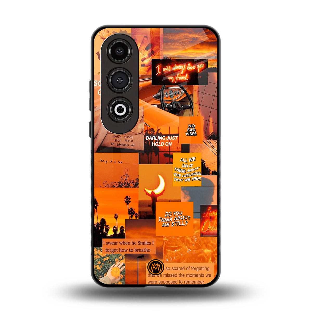 orange aesthetic back phone cover | glass case for oneplus nord ce 4