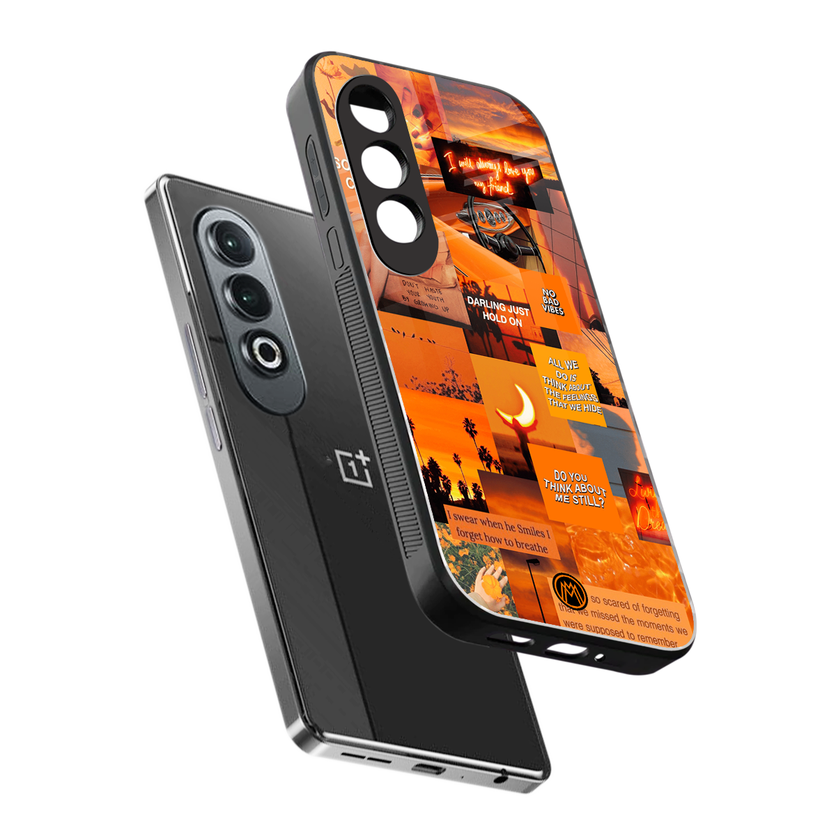orange aesthetic back phone cover | glass case for oneplus nord ce 4