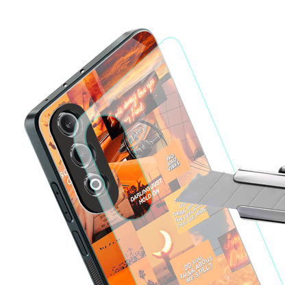 orange aesthetic back phone cover | glass case for oneplus nord ce 4