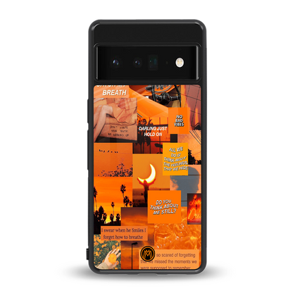 orange aesthetic back phone cover | glass case for google pixel 6 pro