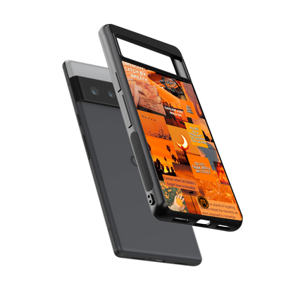 orange aesthetic back phone cover | glass case for google pixel 6 pro