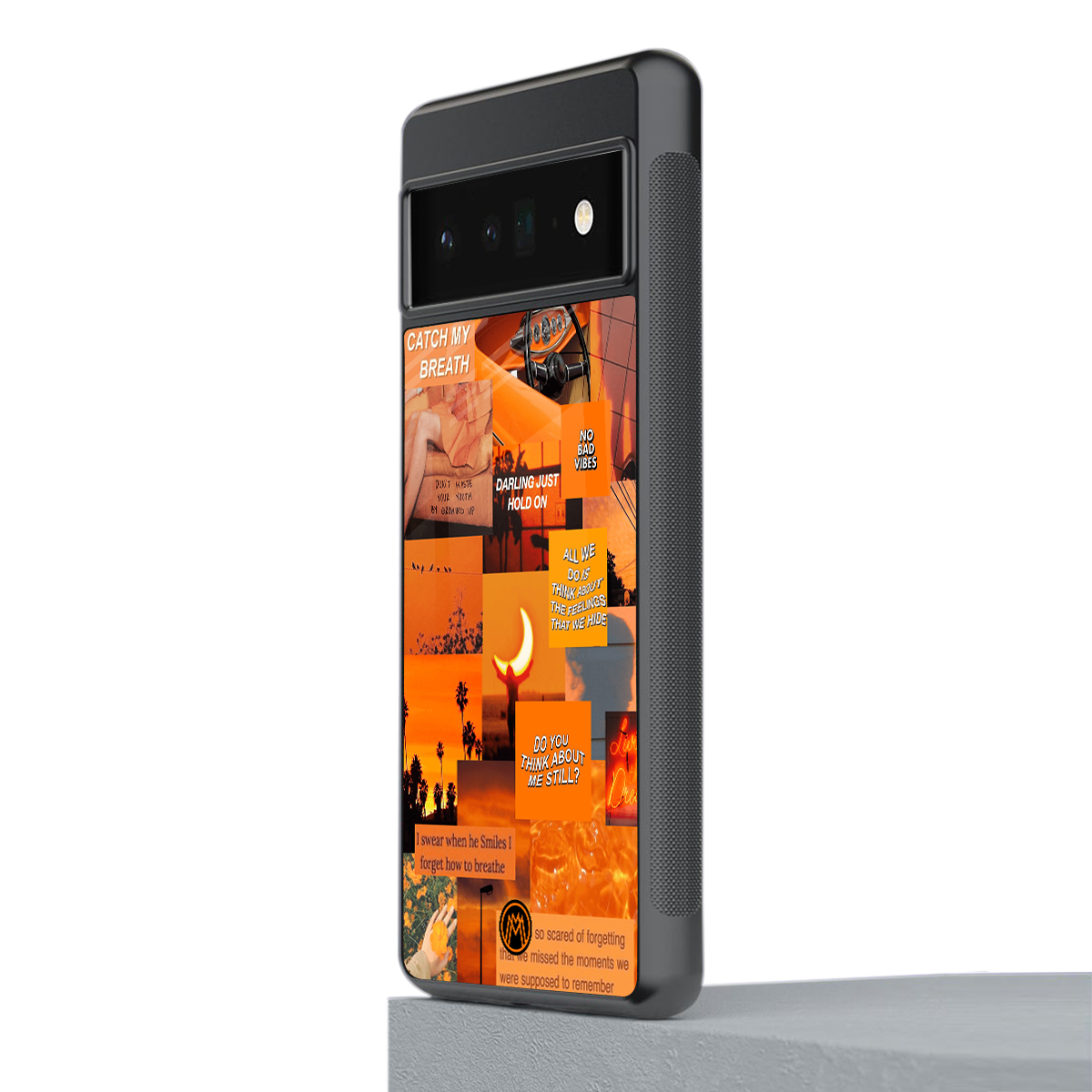 orange aesthetic back phone cover | glass case for google pixel 6 pro