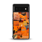 orange aesthetic back phone cover | glass case for google pixel 6