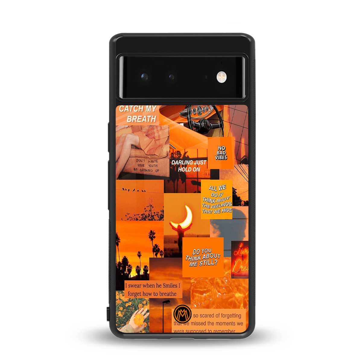orange aesthetic back phone cover | glass case for google pixel 6
