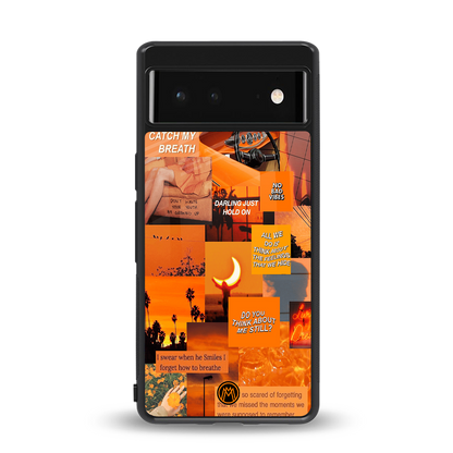 orange aesthetic back phone cover | glass case for Google Pixel 6A