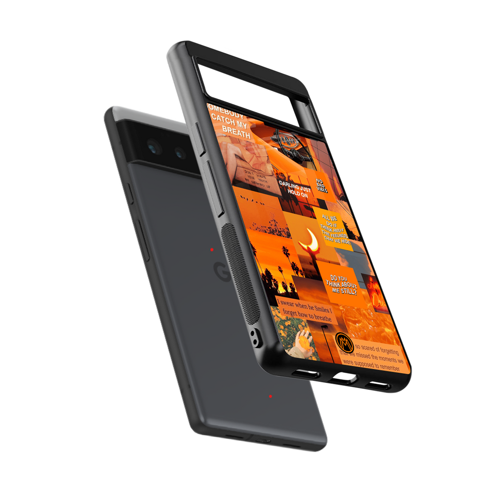 orange aesthetic back phone cover | glass case for google pixel 6