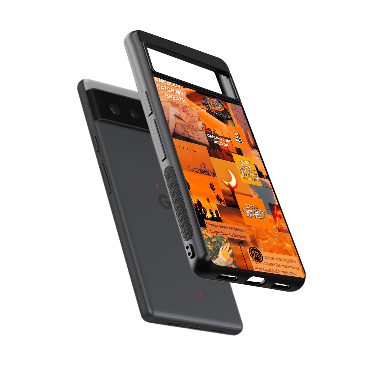 orange aesthetic back phone cover | glass case for google pixel 6