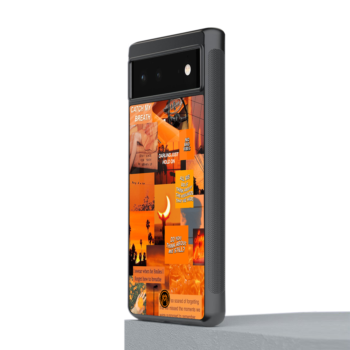 orange aesthetic back phone cover | glass case for google pixel 6