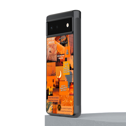 orange aesthetic back phone cover | glass case for Google Pixel 6A