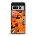 orange aesthetic back phone cover | glass case for google pixel 7 pro