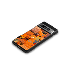 orange aesthetic back phone cover | glass case for google pixel 7 pro