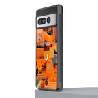orange aesthetic back phone cover | glass case for google pixel 7 pro