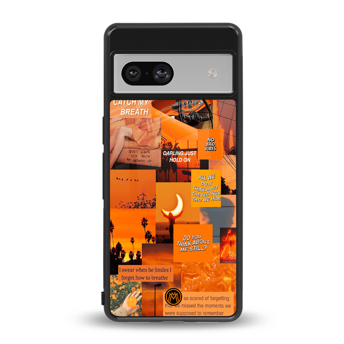 orange aesthetic back phone cover | glass case for Google Pixel 7