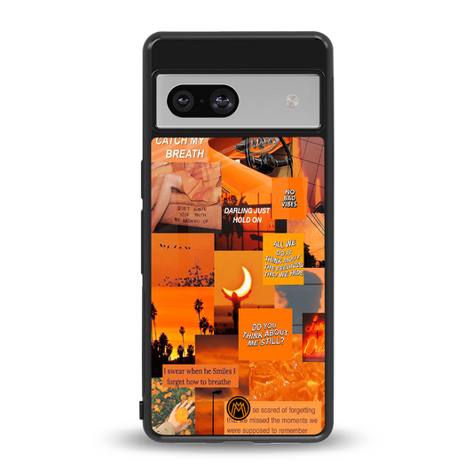 orange aesthetic back phone cover | glass case for Google Pixel 7A