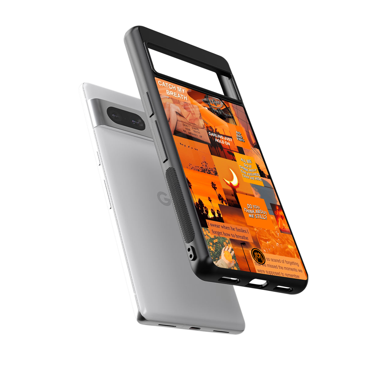 orange aesthetic back phone cover | glass case for Google Pixel 7
