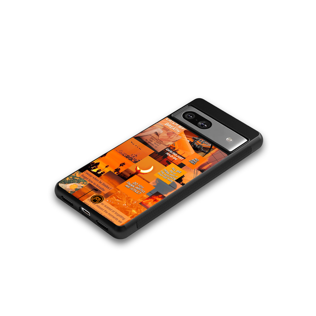 orange aesthetic back phone cover | glass case for Google Pixel 7