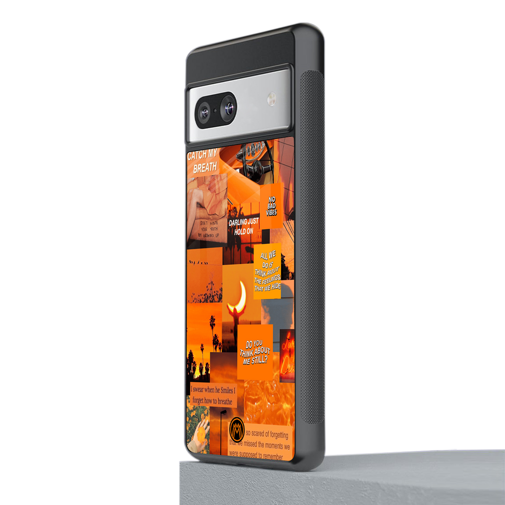 orange aesthetic back phone cover | glass case for Google Pixel 7