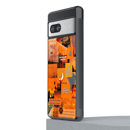 orange aesthetic back phone cover | glass case for Google Pixel 7