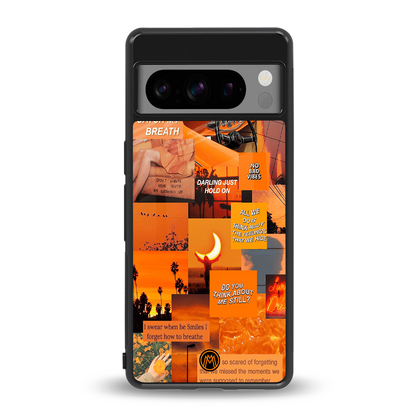 orange aesthetic back phone cover | glass case for google pixel 8 pro