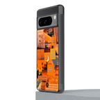 orange aesthetic back phone cover | glass case for google pixel 8 pro