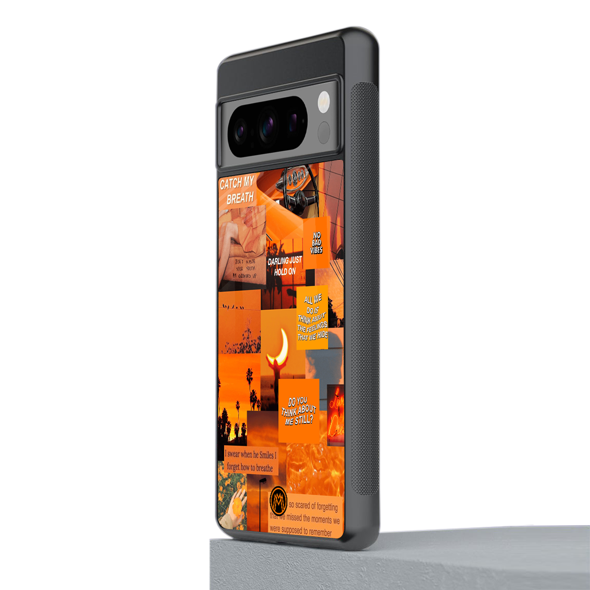orange aesthetic back phone cover | glass case for google pixel 8 pro