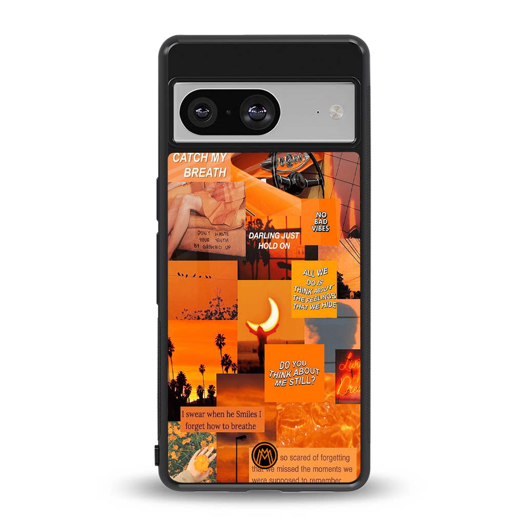 orange aesthetic back phone cover | glass case for Google Pixel 8