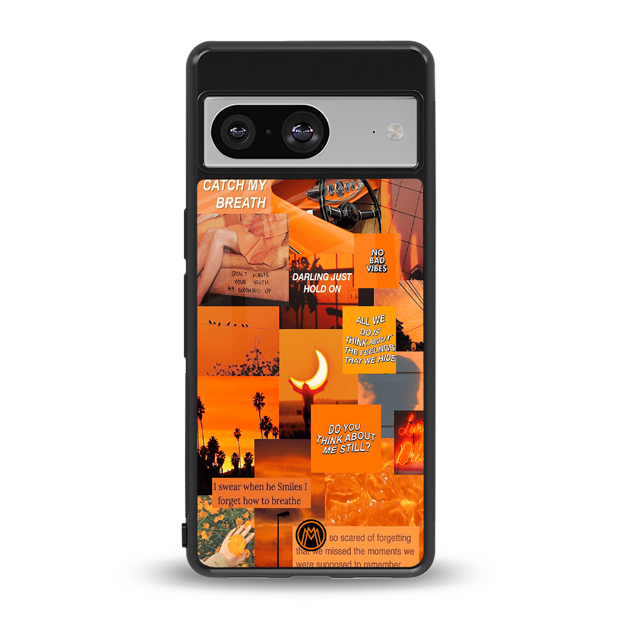 orange aesthetic back phone cover | glass case for Google Pixel 8