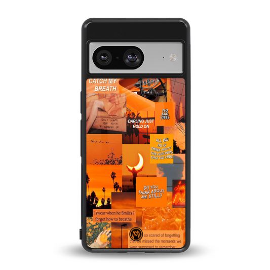 orange aesthetic back phone cover | glass case for Google Pixel 8