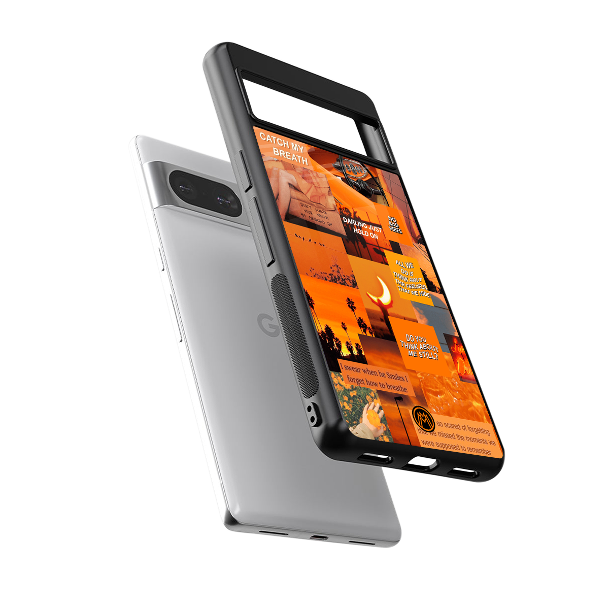 orange aesthetic back phone cover | glass case for Google Pixel 8