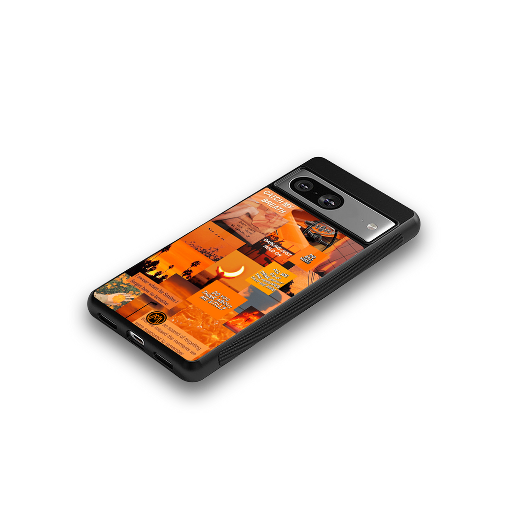 orange aesthetic back phone cover | glass case for Google Pixel 8