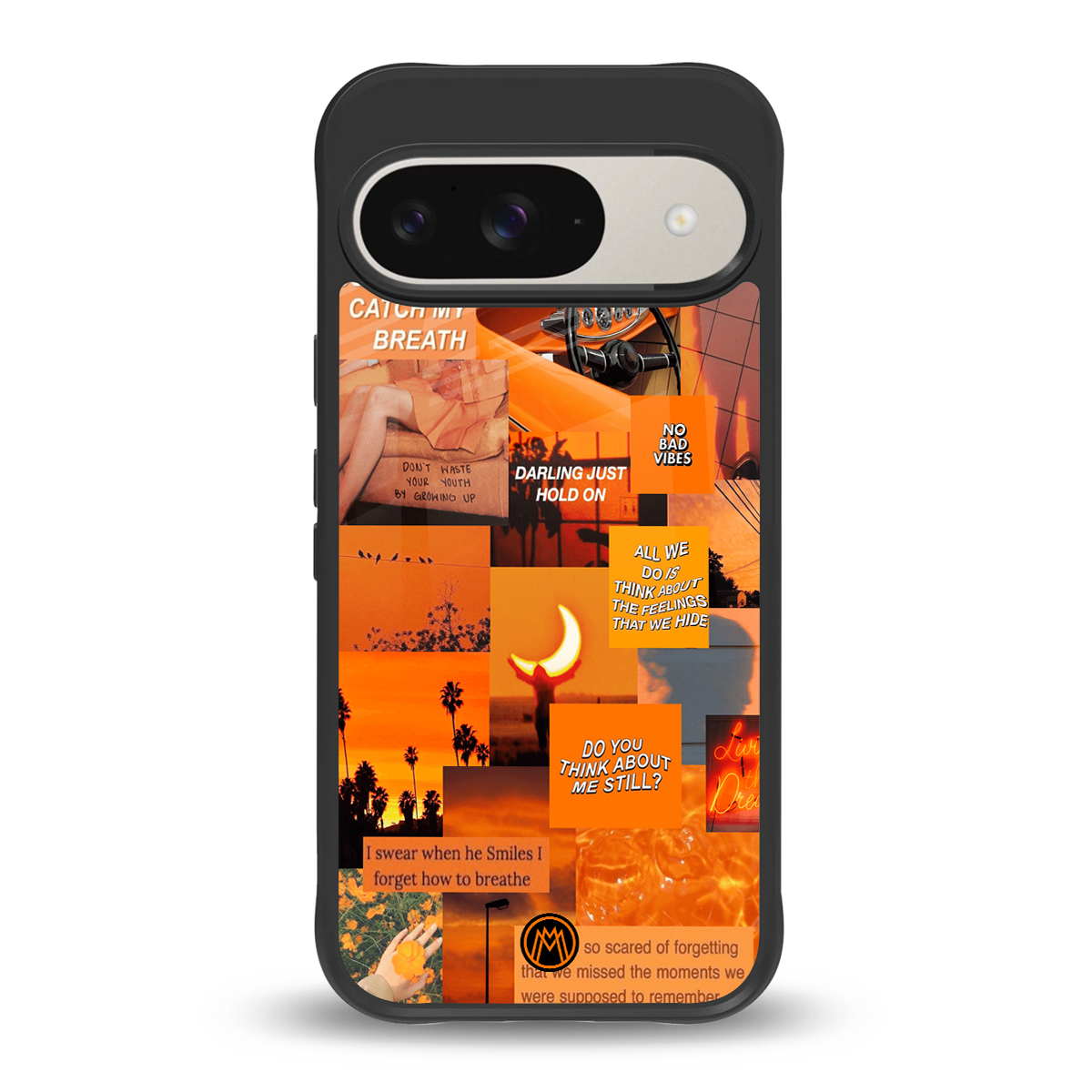 orange aesthetic back phone cover | glass case for google pixel 9