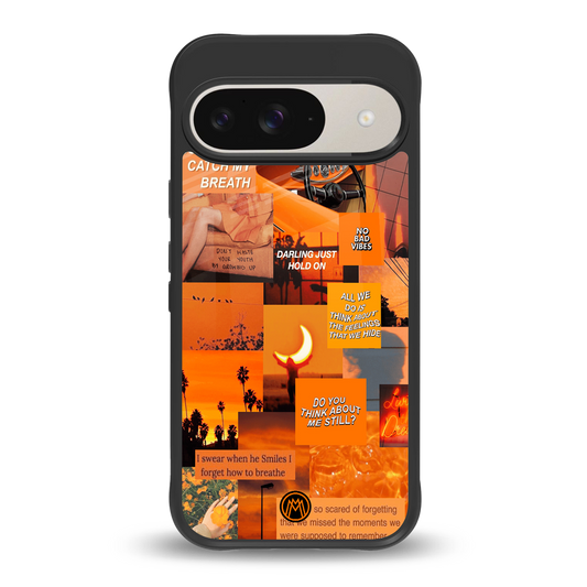 orange aesthetic back phone cover | glass case for google pixel 9