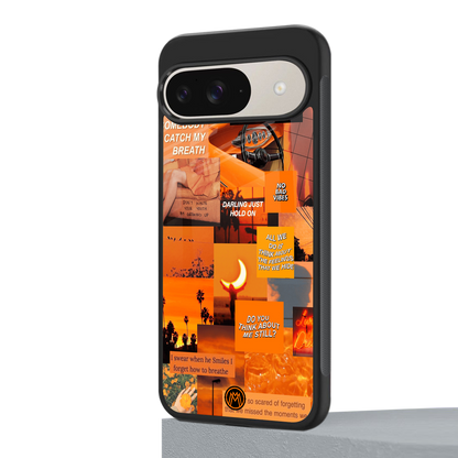 orange aesthetic back phone cover | glass case for google pixel 9