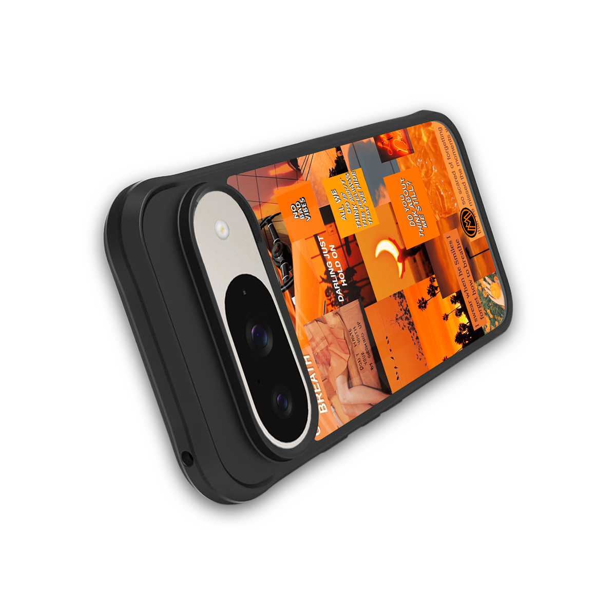 orange aesthetic back phone cover | glass case for google pixel 9