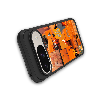 orange aesthetic back phone cover | glass case for google pixel 9