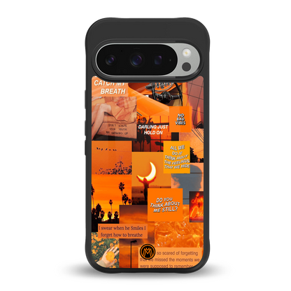 orange aesthetic back phone cover | glass case for google pixel 9 pro