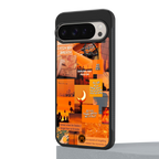 orange aesthetic back phone cover | glass case for google pixel 9 pro