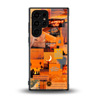 orange aesthetic back phone cover | glass case for samsung galaxy s23 ultra