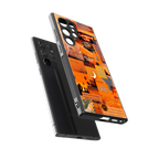 orange aesthetic back phone cover | glass case for samsung galaxy s23 ultra