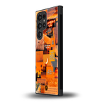 orange aesthetic back phone cover | glass case for samsung galaxy s23 ultra