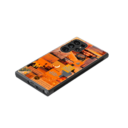 orange aesthetic back phone cover | glass case for samsung galaxy s24 ultra
