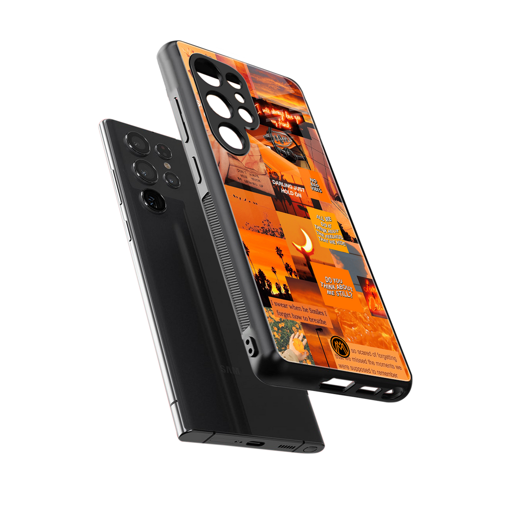 orange aesthetic back phone cover | glass case for samsung galaxy s25 ultra