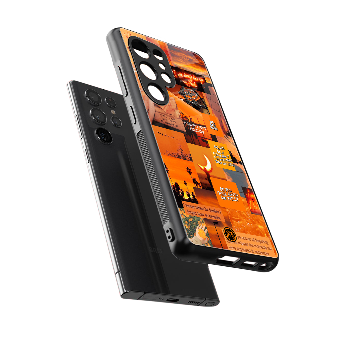 orange aesthetic back phone cover | glass case for samsung galaxy s25 ultra