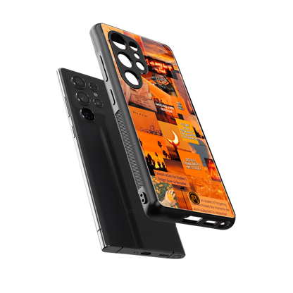 orange aesthetic back phone cover | glass case for samsung galaxy s25 ultra