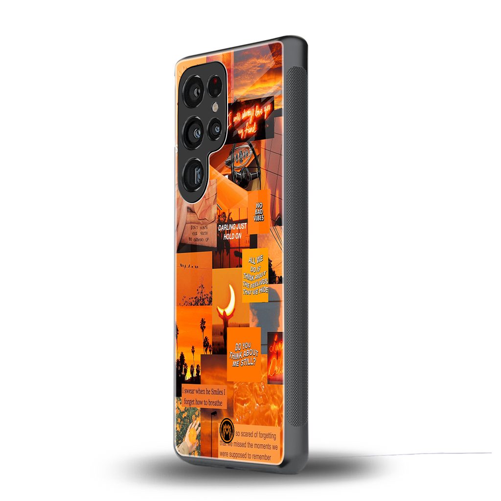 orange aesthetic back phone cover | glass case for samsung galaxy s25 ultra