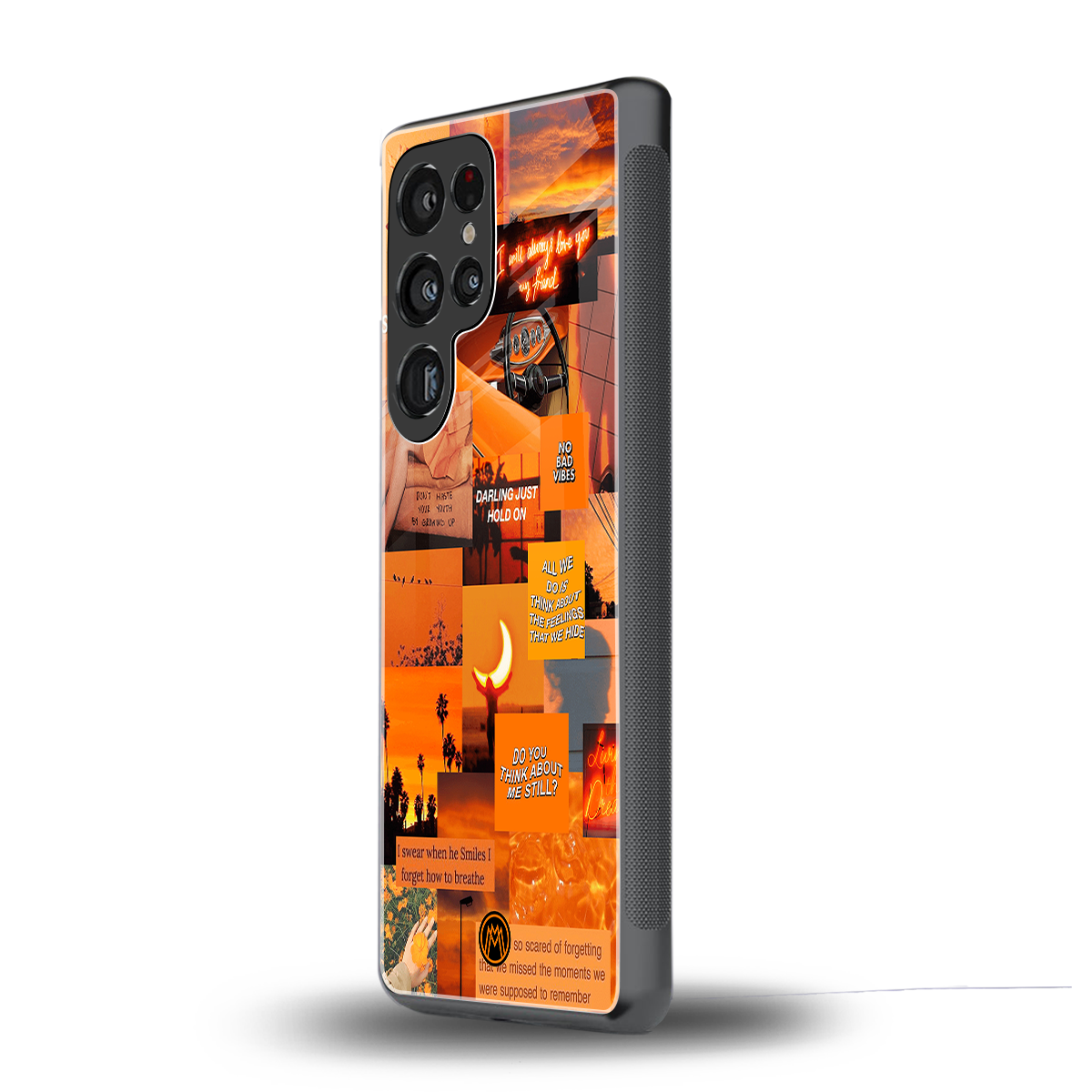 orange aesthetic back phone cover | glass case for samsung galaxy s25 ultra