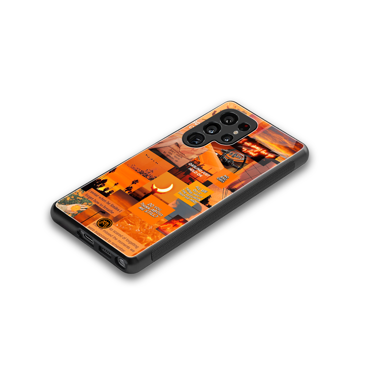 orange aesthetic back phone cover | glass case for samsung galaxy s25 ultra