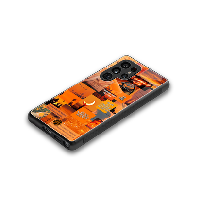 orange aesthetic back phone cover | glass case for samsung galaxy s25 ultra