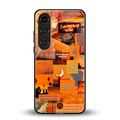 orange aesthetic back phone cover | glass case for samsung galaxy s23 plus